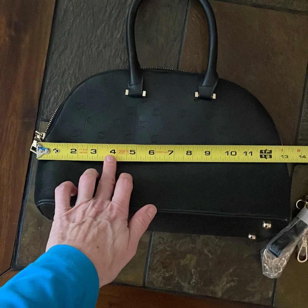 Bebe Black Bag -zip top closure gold hardware removable shoulder strap- - Picture 5 of 15